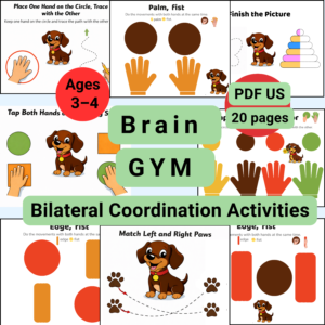 Brain Gym Worksheets for Kids (Ages 3–4 Printable PDF)