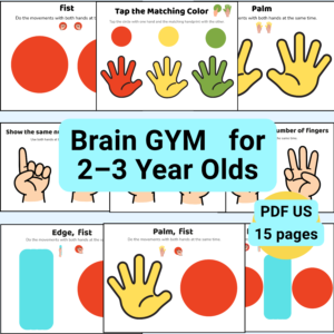 Brain Gym for Toddlers 2-3 printable worksheets PDF for fine motor skills and coordination