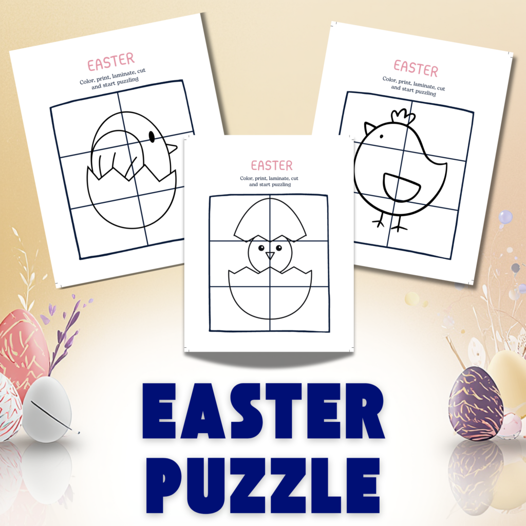 Free printable Easter puzzle for kids PDF