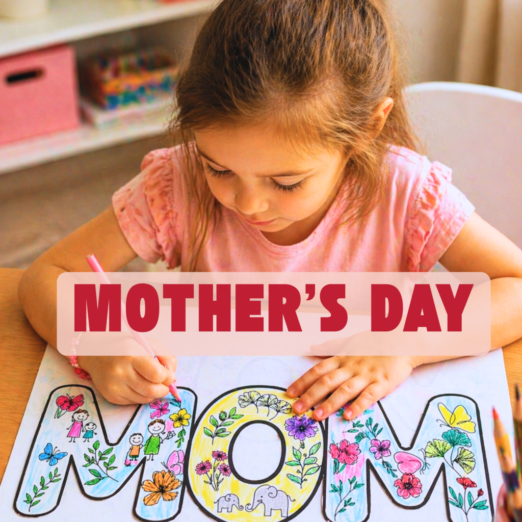 Mother’s day coloring pages for kids printable worksheet activity