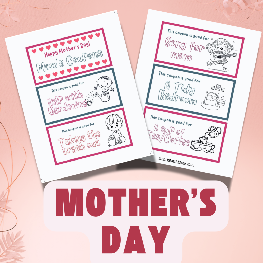 Mother’s Day coupon cards printable for kids – free mom coupons PDF