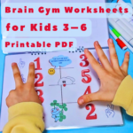 Brain gym worksheets for kids ages 3–6 printable PDF counting and fine motor activities