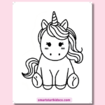 Unicorn and dinosaur coloring page printable for kids