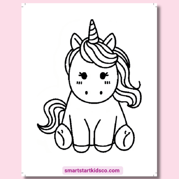 Unicorn and dinosaur coloring page printable for kids