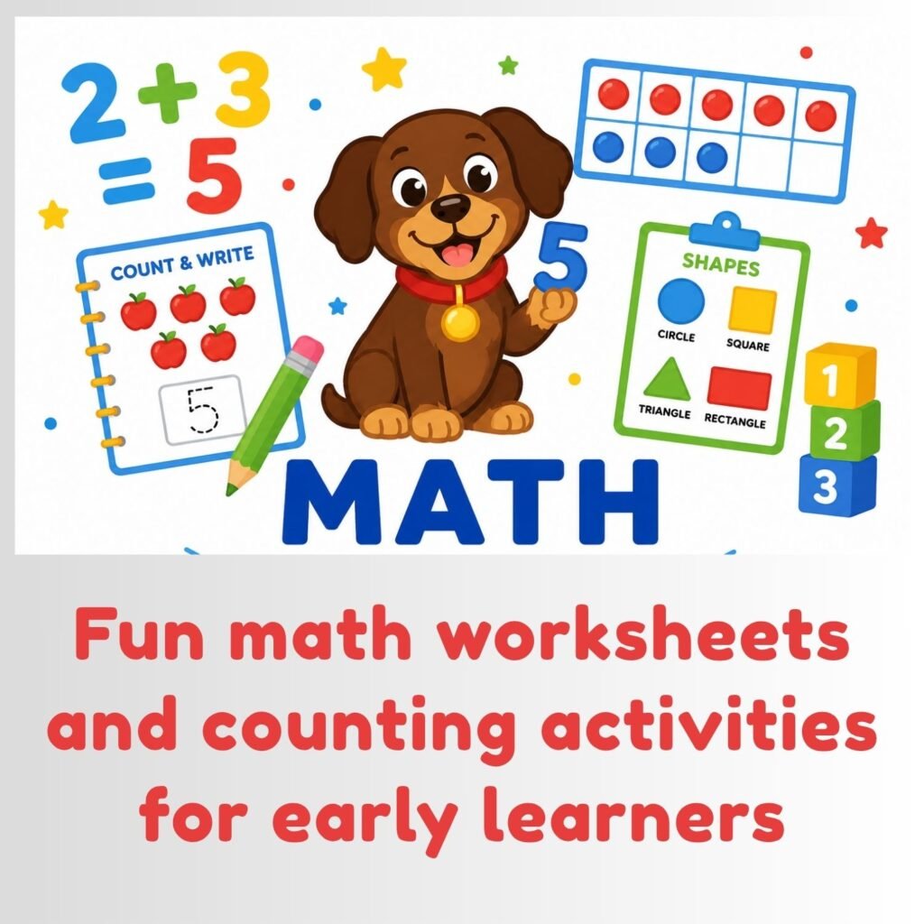 Math printable activities for preschool and kindergarten kids