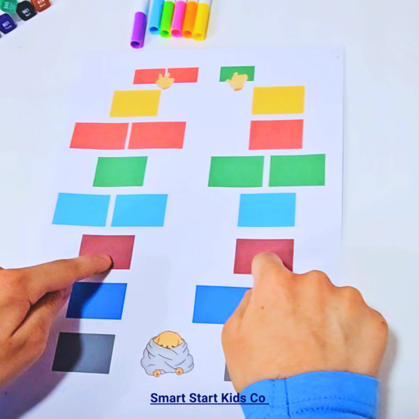 Preschool brain gym printable with clock and finger coordination exercise for kids