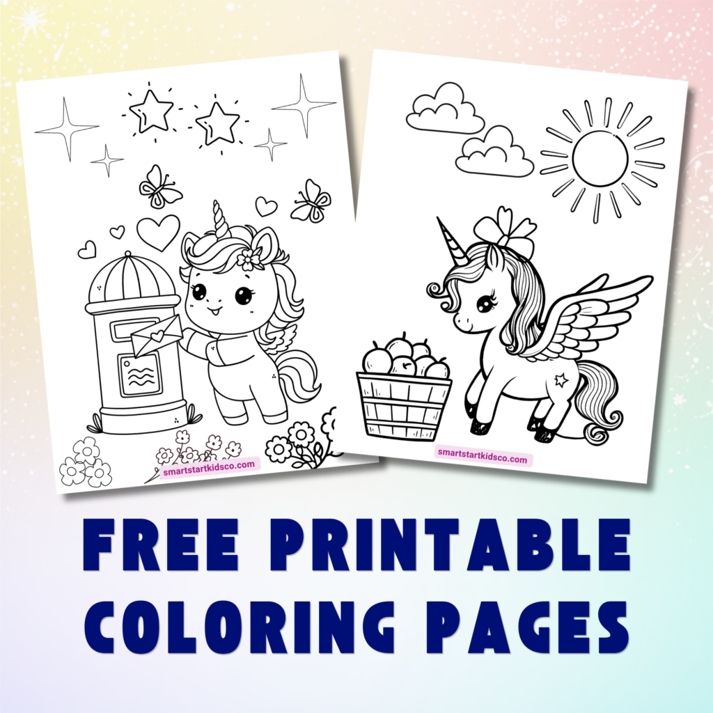 Free printable unicorn coloring pages for kids with cute preschool coloring worksheets