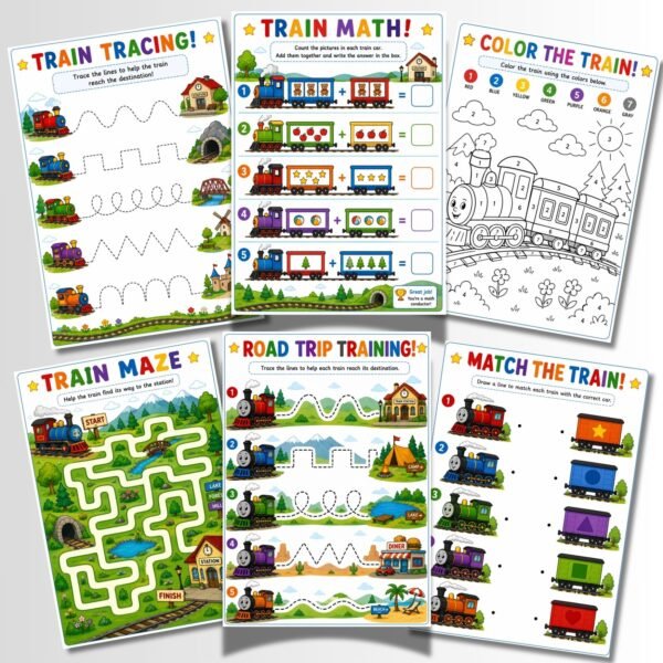 Printable travel games and worksheets for kids