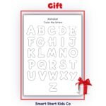 Bonus alphabet coloring page printable for preschool and kindergarten.