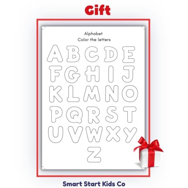 Bonus alphabet coloring page printable for preschool and kindergarten.