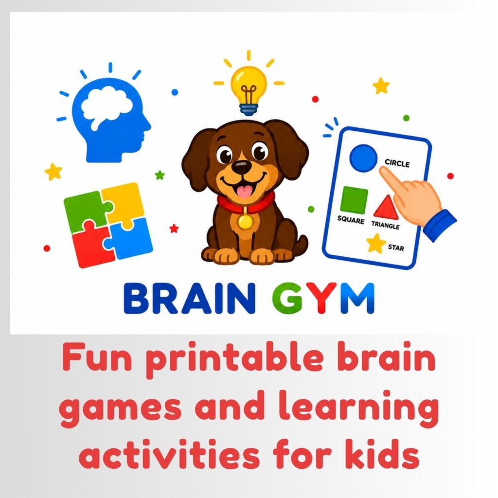 Brain Gym printable learning activities for preschool and kindergarten kids