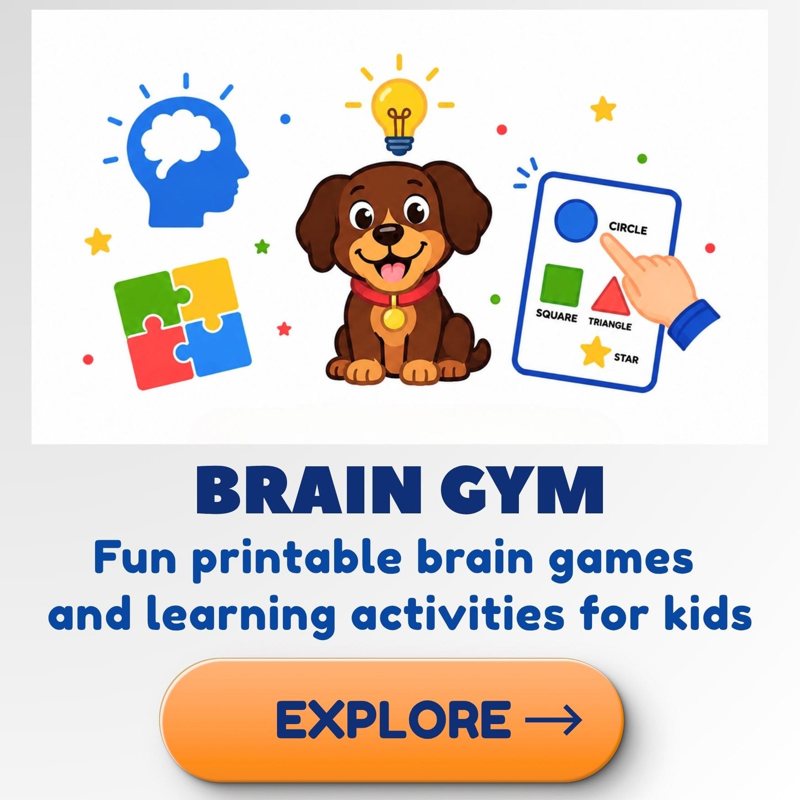 Brain Gym printable learning activities for preschool and kindergarten kids
