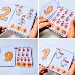Counting flash cards for preschool and kindergarten children.