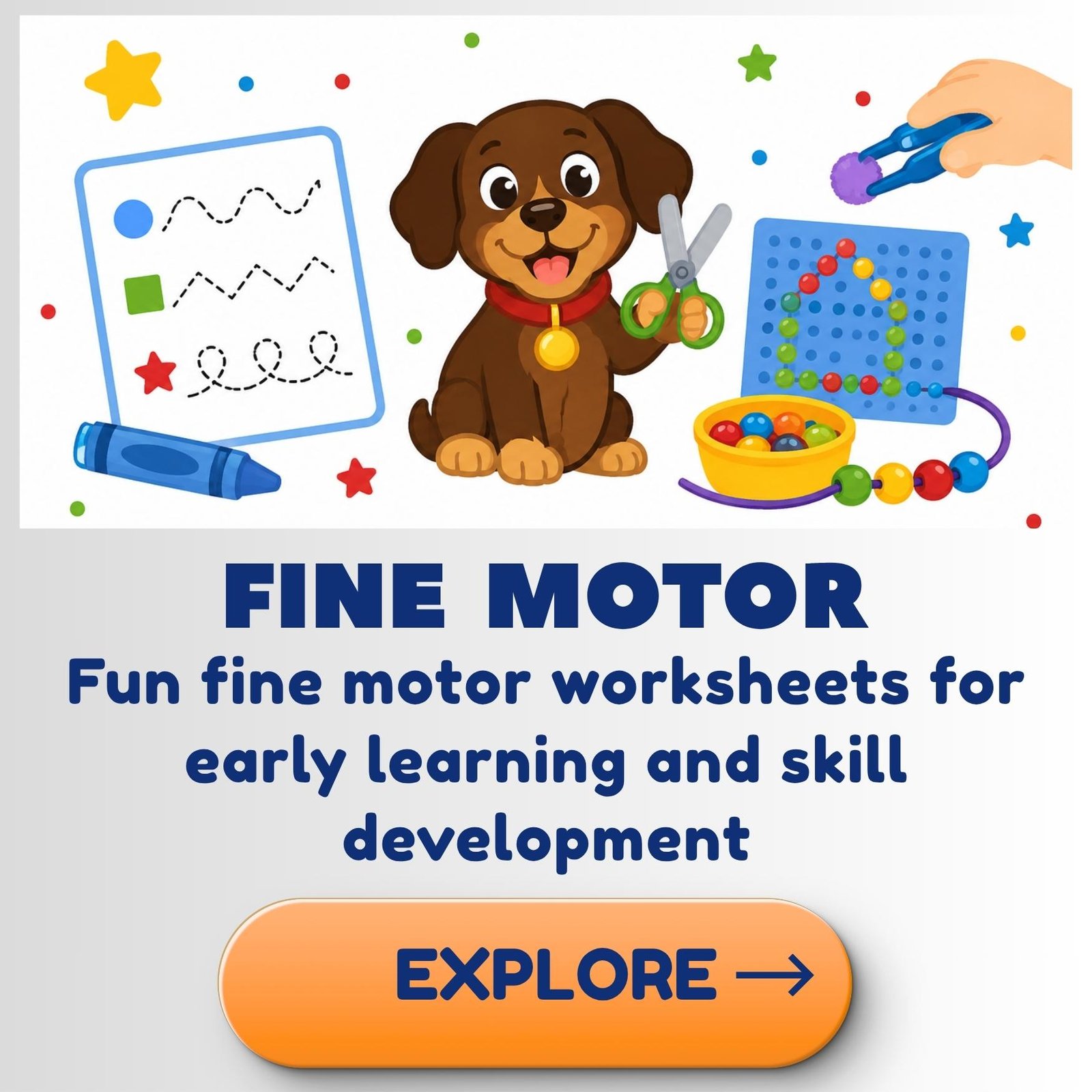 Fine motor printable activities for preschool and kindergarten kids