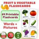 Fruit and Vegetable Flashcards Printable PDF