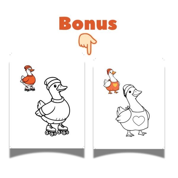 Bonus goose coloring pages included with counting flash cards.