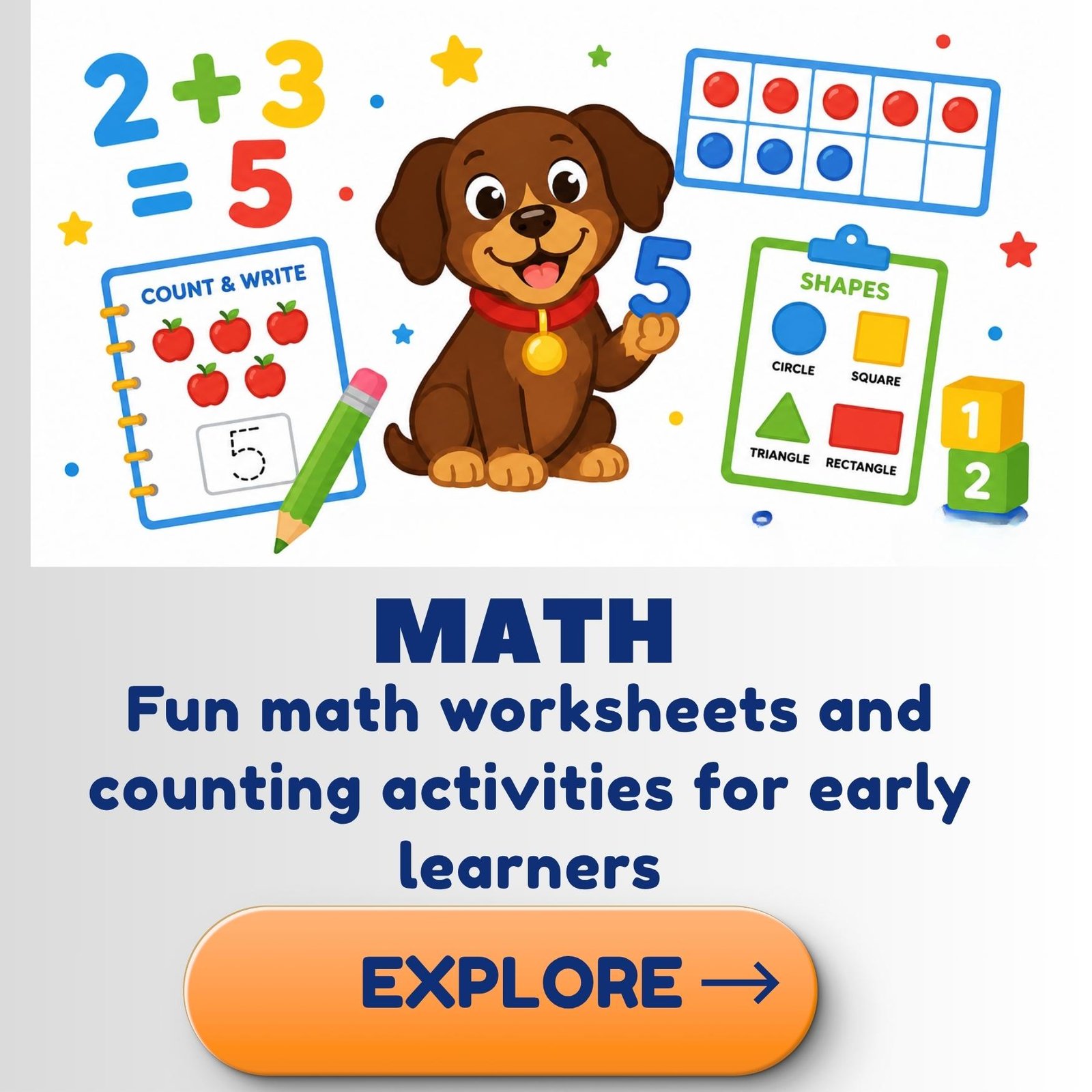 Math printable activities for preschool and kindergarten kids