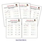 Printable addition and subtraction worksheets for children ages 5–6. Includes missing number, addition, and subtraction activities.