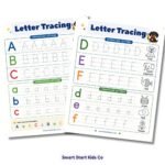 Letter Tracing Worksheets Letters A-F with Uppercase and Lowercase Alphabet Practice for Kids Ages 5-6