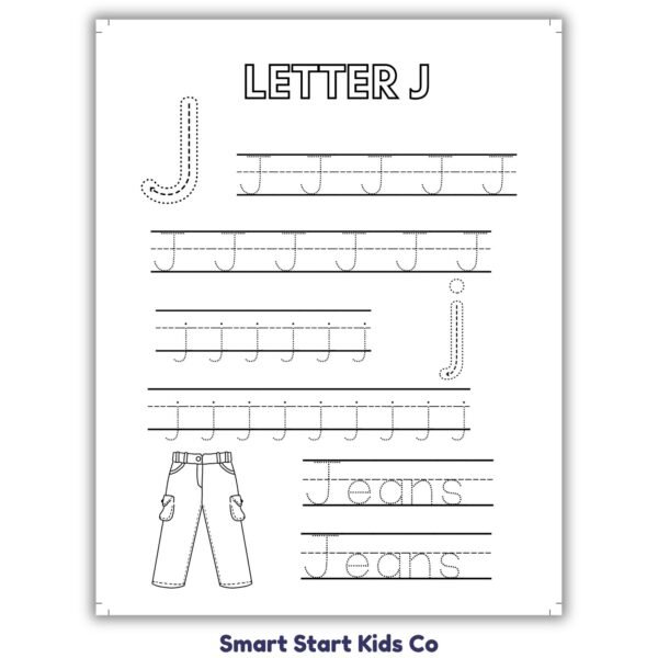 Alphabet tracing workbook printable PDF for kids ages 3-6