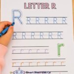 Letter tracing worksheet with handwriting practice for kids