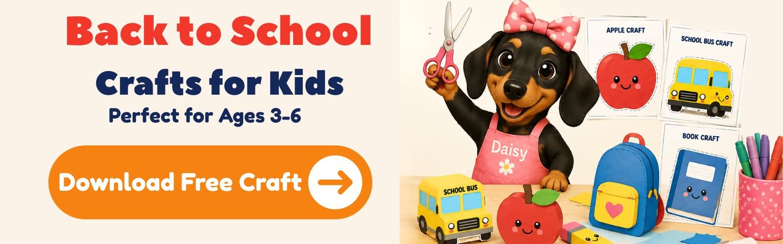 Daisy with free back to school printable crafts for preschool and kindergarten kids