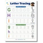 Letter Tracing Worksheets Letters G-H-I with Uppercase and Lowercase Alphabet Practice for Kids Ages 5-6