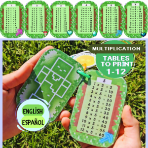 Printable Multiplication Table Keychain 1–12 for kids