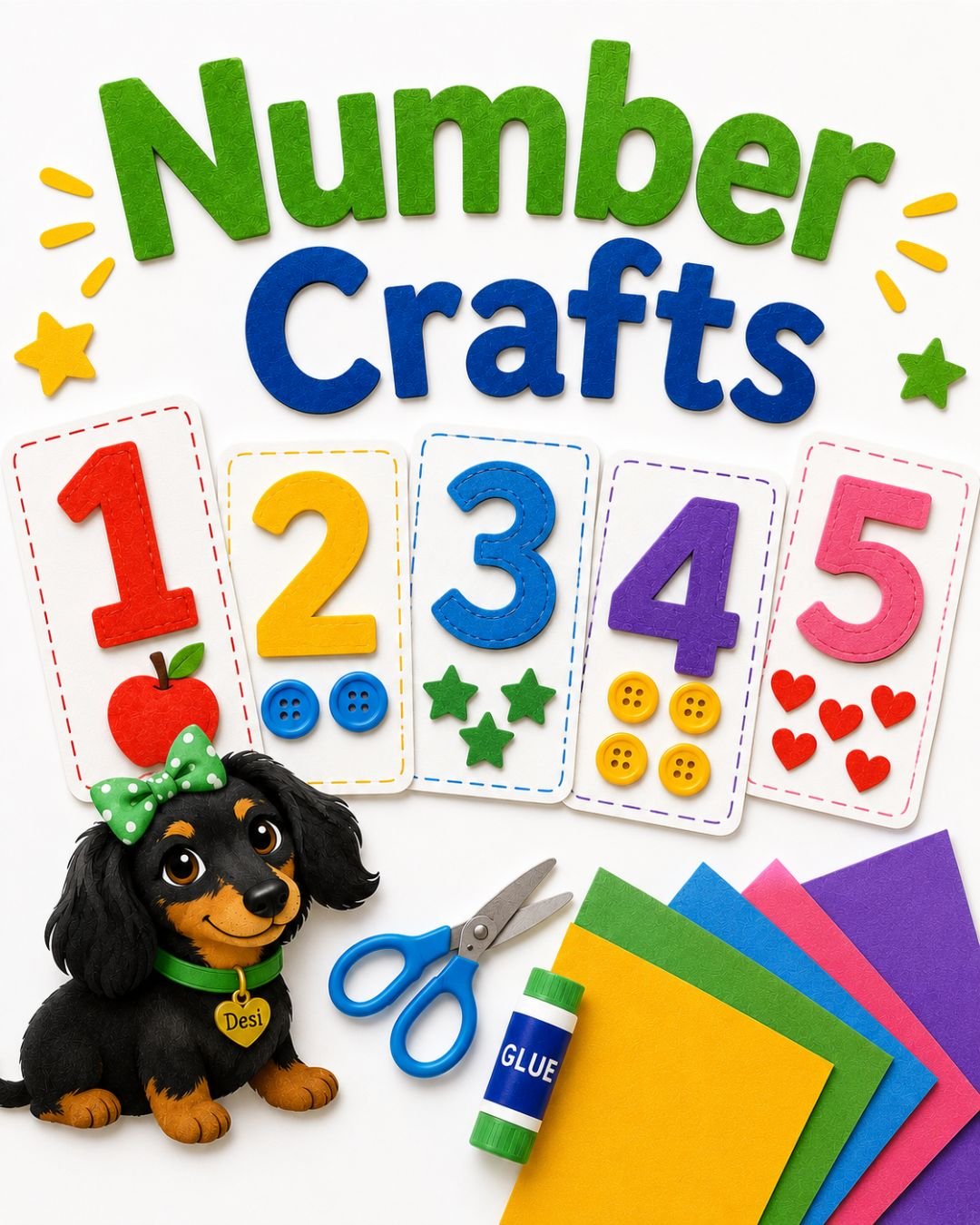 Number Crafts for Kids – fun printable number craft activities