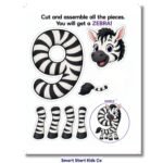 Printable number 9 zebra craft activity for kids ages 4-5