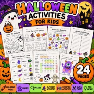 Halloween Activities for Kids – 24 Printable Pages